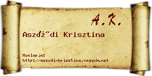 Aszódi Krisztina névjegykártya