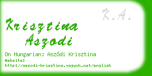 krisztina aszodi business card